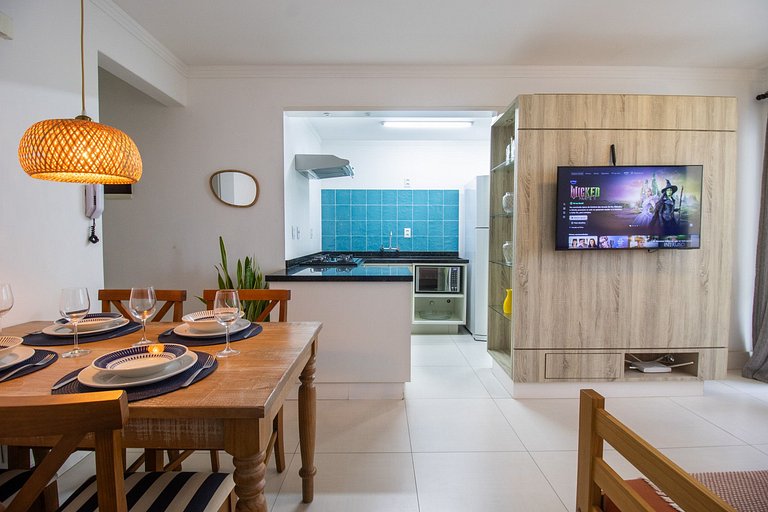 DEL34 - Quadra Mar, 2 Dorm, TV Smart, Sacada