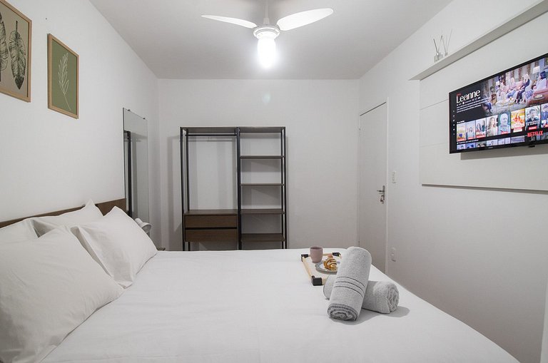 ACC13B - 1 Dorm, Quadra Mar, Wi-Fi, Varanda